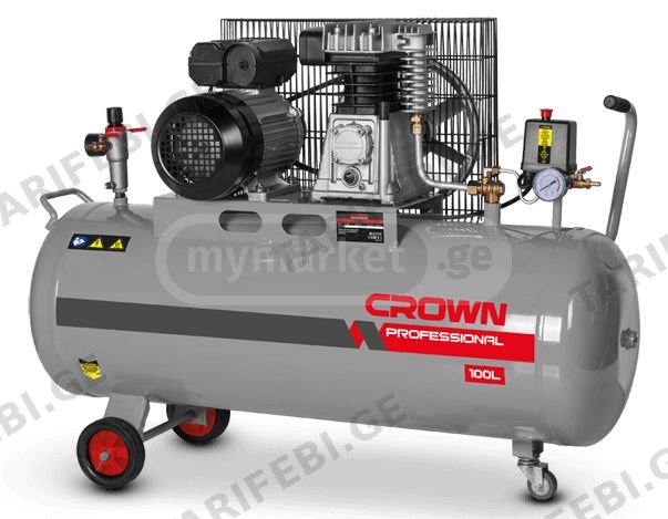 CROWN CT36031-ჰაერის კომპრესორი 100L