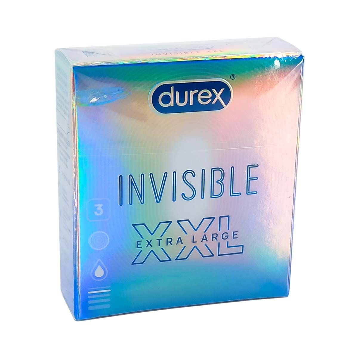 პრეზერვატივი INVISIBLE XXL 3 ცალი დურექსი - Durex