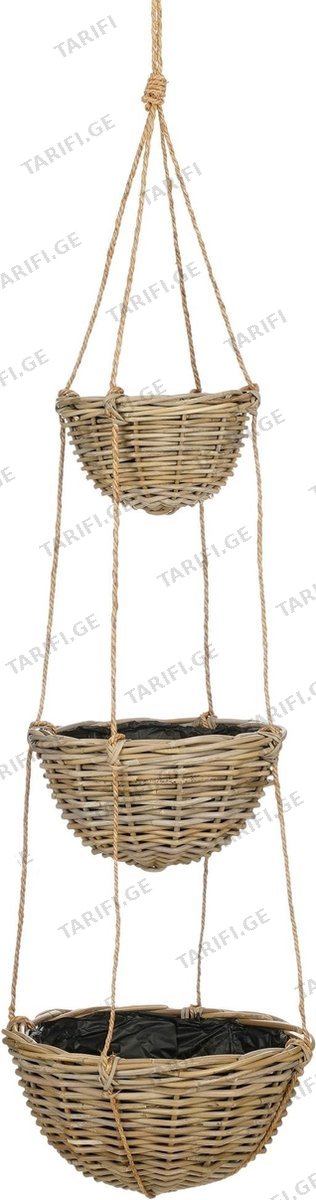 რატანის ყვავილის ქოთანი საკიდით Mica Decorations, Timeless Elegance, 40 x 150 სმ