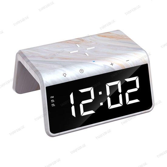 Havit W320 Wireless Charger 15W With Alarm Clock Silver