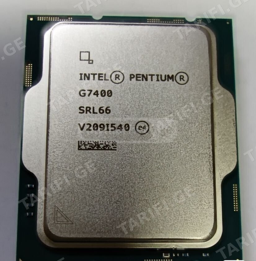 პროცესორი CPU Intel® Pentium® Gold G7400 6M Cache, 3.70 GHz• პროცესორის მწარმოებელი: Intel• ძირითადი მახასიათებლები: 2 ბირთვი, 4 ნაკადი, 6 მბ Smart Cache, მაღალი სიხშირე ყოველდღიური და საოფისე სამუშაო