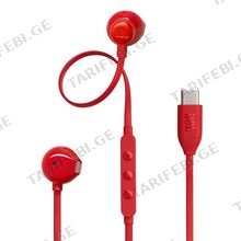 JBL Tune 305 Red სადენიანი ყურსასმენი