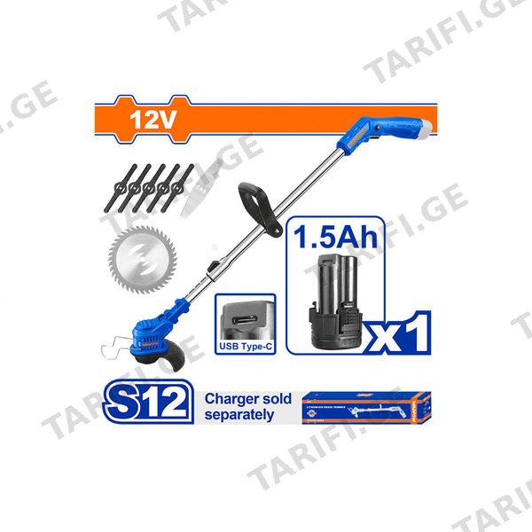 უსადენო ბალახის სათიბი 12V -1.5A (WGTS512) WADFOW