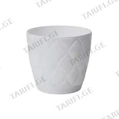 ქოთანი ყვავილის FORM PLASTIC flow petit eco recycled z podstawka 15 white