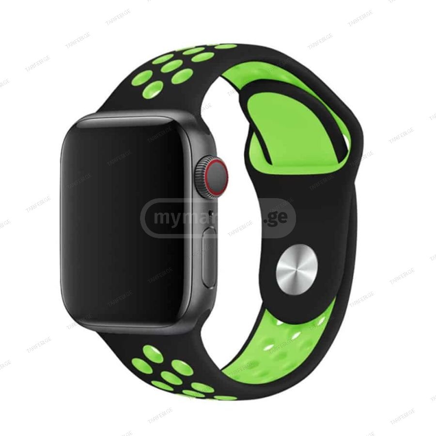 სმარტ საათის სამაჯური Apple Watch 38mm Sport Band - შავი-მწვ