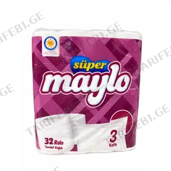 ტუალეტის ქაღალდი Maylo 3 ფენიანი 32 ც