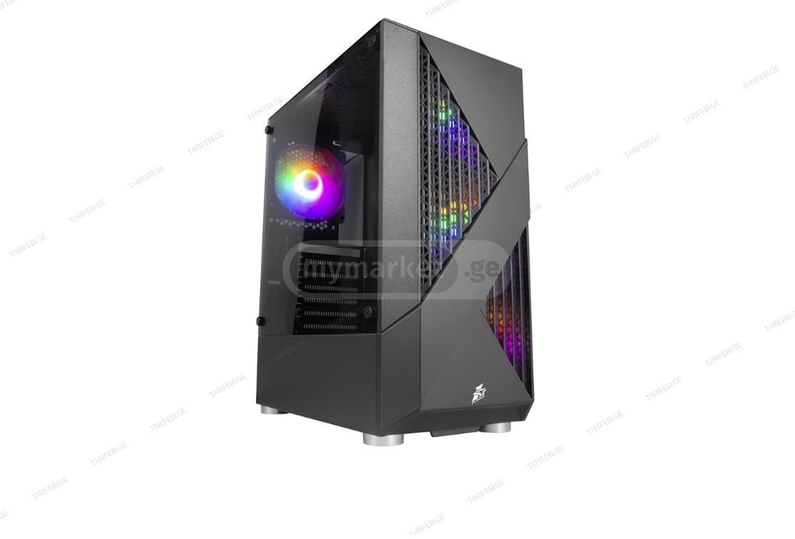 ♨️ GLASS CASE +4 RGB FAN ახალი