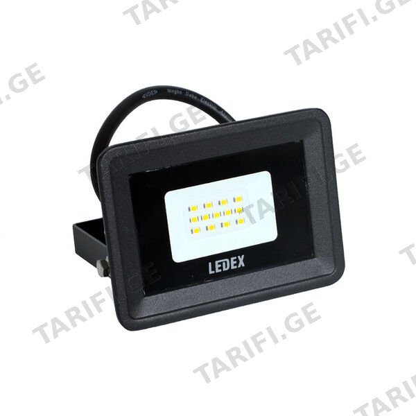 LED პროჟექტორი შავი 10ვტ 3000კ LEDEX IP65