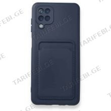Samsung Galaxy M12 Kelvin Case ბარათის ჩასადებით სილიკონის ქეისი - ლურჯი