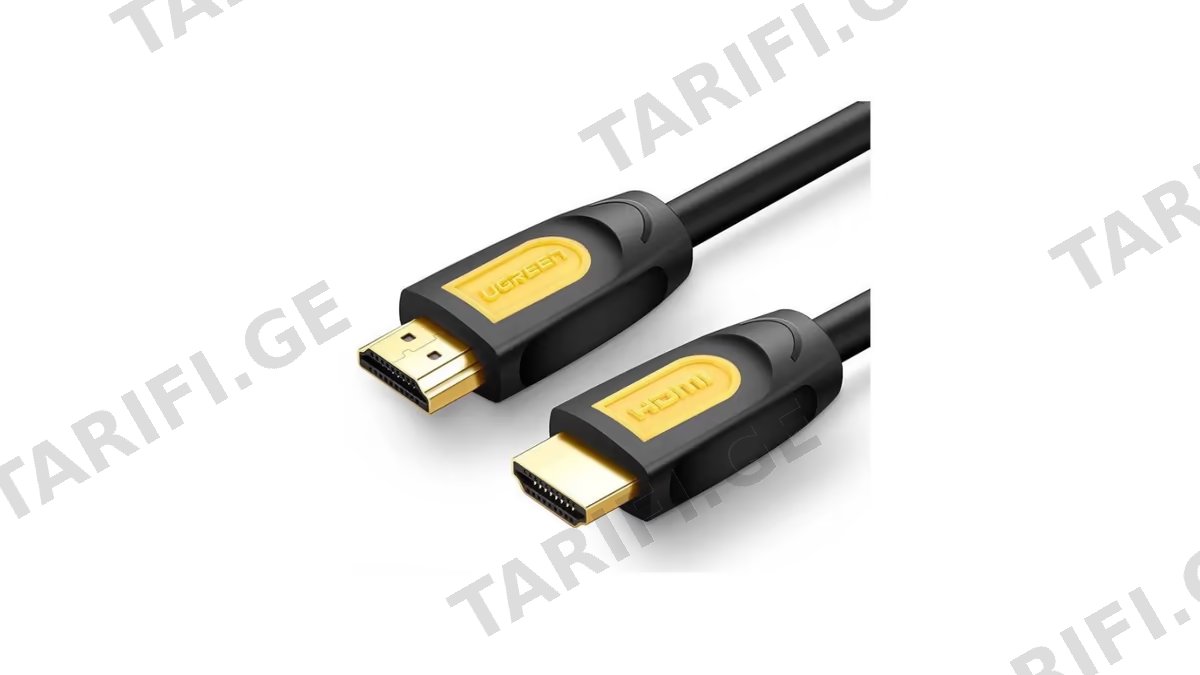 HDMI კაბელი UGREEN HD101 (10129) Round HDMI Cable 2m (Yellow/Black)