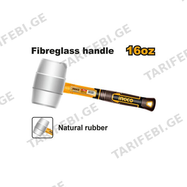 რეზინის ჩაქუჩი 450გრ Proline INGCO (HRUH8916)