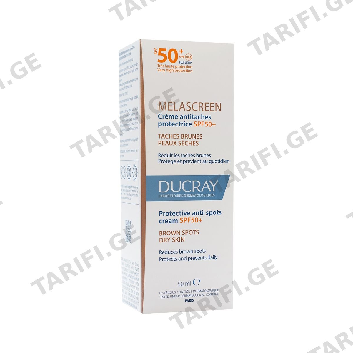 ლაქების საწინააღმდეგო სახის კრემი SPF50 9296 დუკრე - Ducray