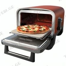 Ninja OO101EU Outdoor electric oven with smoker stainless steel/bordeaux გარე ელექტრო ღუმელი შებოლვის ფუნქციით