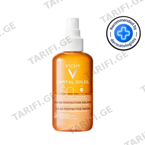 ვიში - კაპიტალ სოლეი მზისგან დამცავი SPF50 ტანის სპრეი რუჯის აქტივატორი ორფაზიანი 200მლ