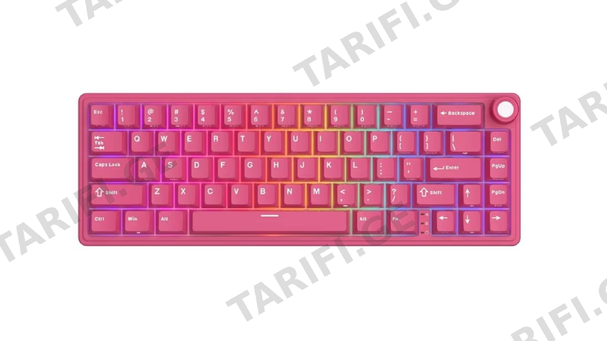 კლავიატურა Royal Kludge RK R65-BR-XH RGB Mechanical Keyboard, Cream Switch, Hot Swappable, Wired, USB, Berry Red