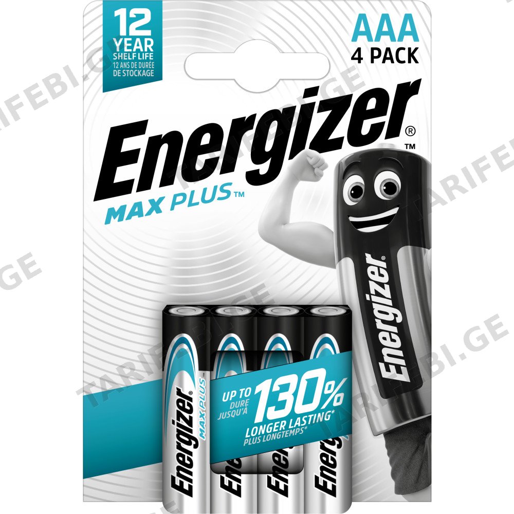 ელემენტი Energizer Max Plus AAA ტუტე 4 ცალი