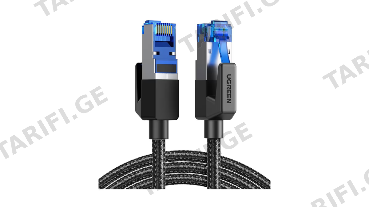 ქსელის კაბელი UGREEN NW153 (80431), CAT8 Patch Cord LAN Cable, 2m, Black