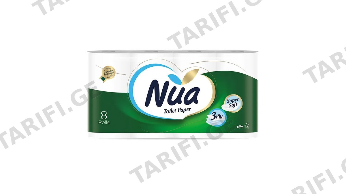 NUA ტუალეტის ქაღალდი 8 ც (ნუა)