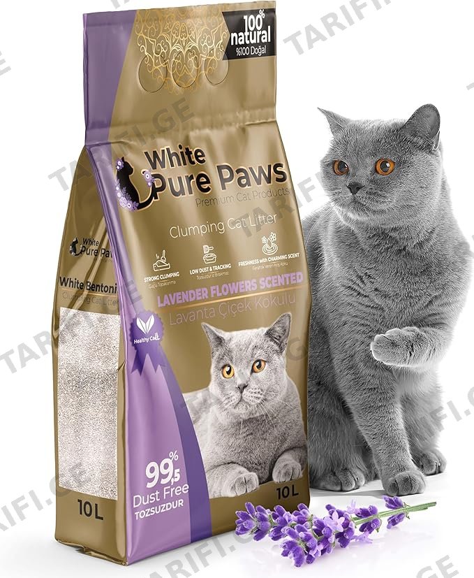 კატის ქვიშა ლავანდის სურნელით Pure Paws 10ლ