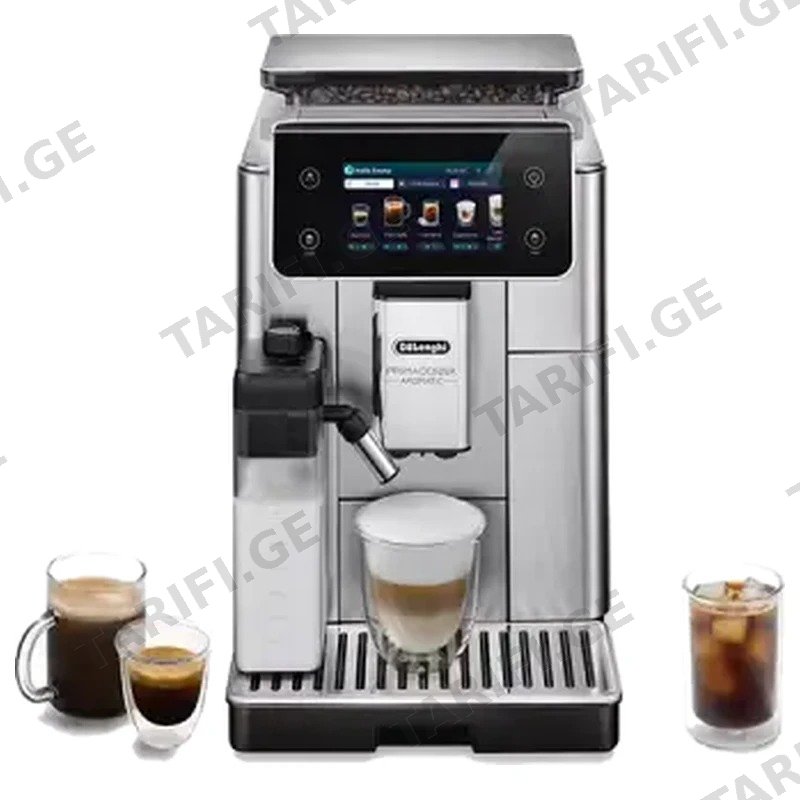 ავტომატური ყავის აპარატი DELONGHI ECAM630.55.SM PRIMADONNA AROMATIC მეტალის კორპუსით