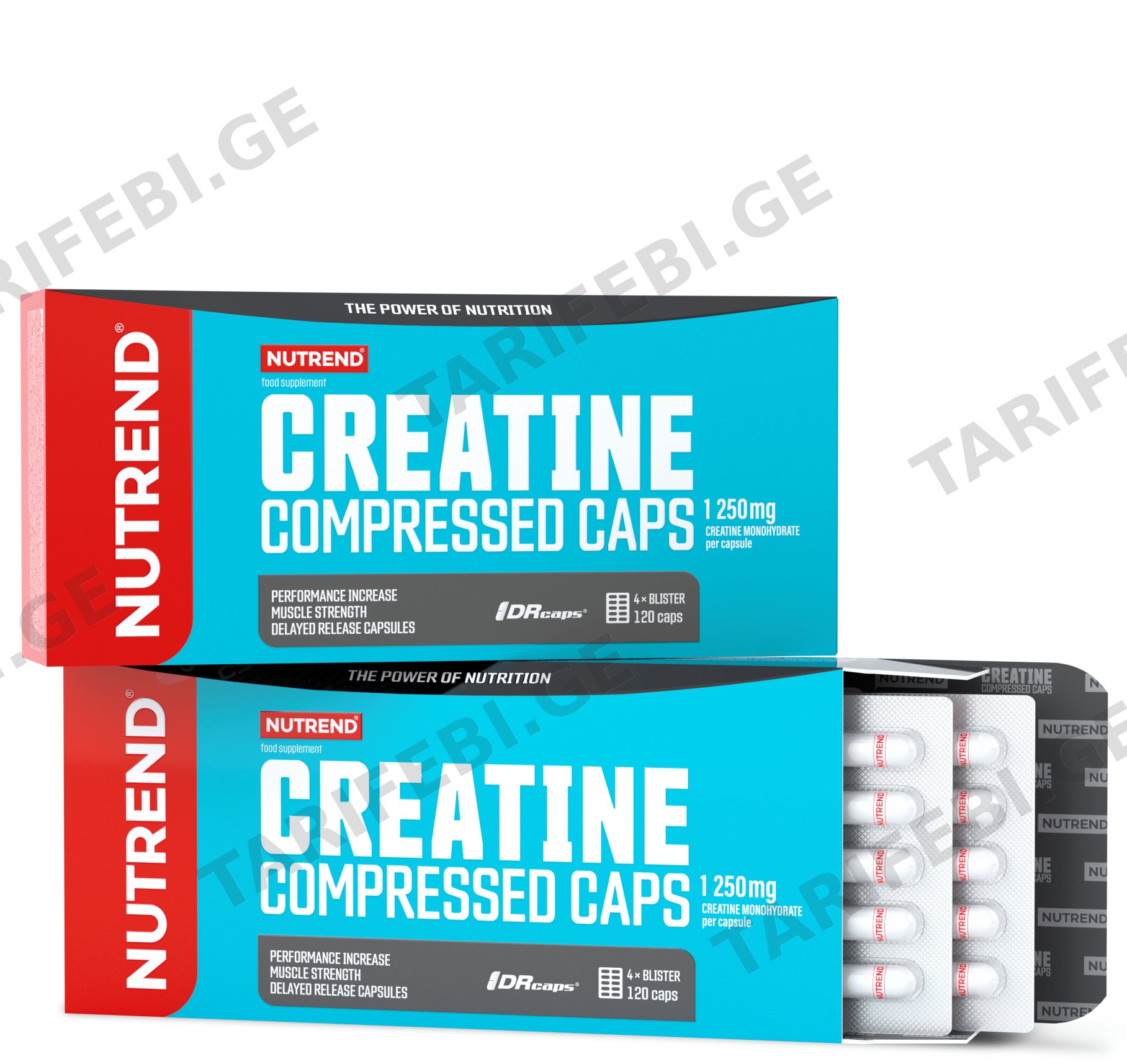 კრეატინი Nutrend - CREATINE COMPRESSED CAPS, 120 caps