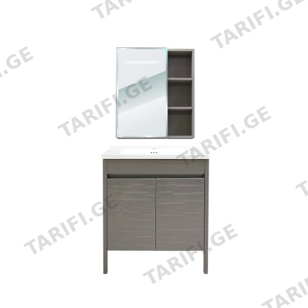 აბაზანის ავეჯის კომპლექტი (Stainless steel; C-700x470x810mm; LED M-600x120x680mm) (180-70)