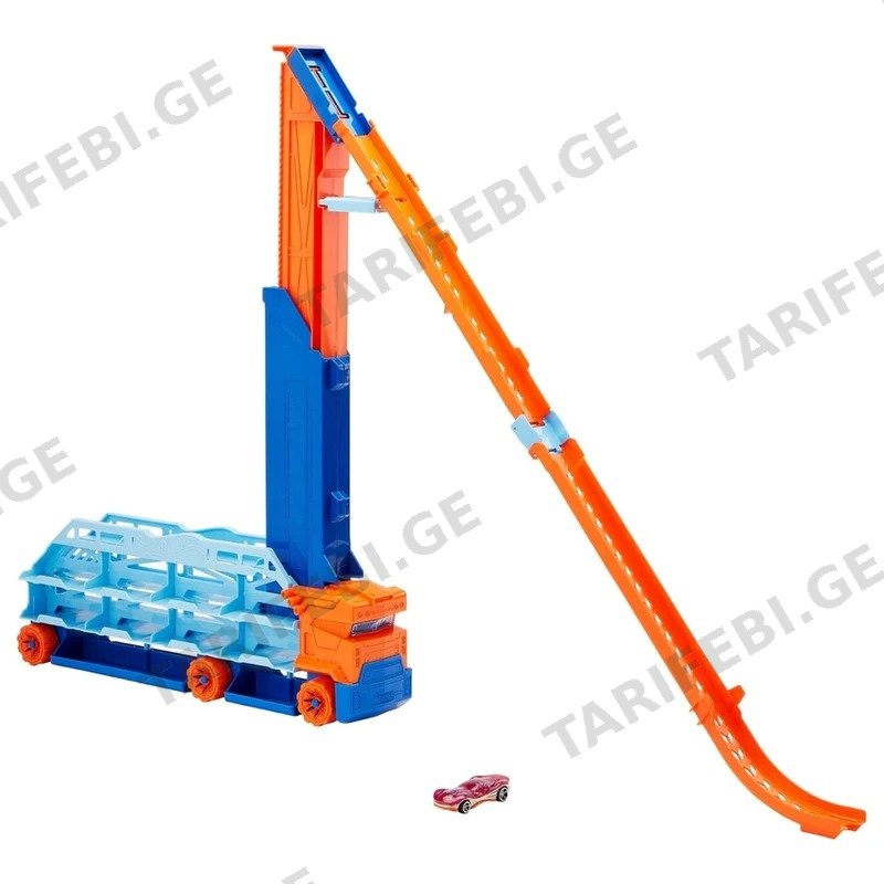 სათამაშო ამწე HOT WHEELS CITY AIR DROP HAULER MATTEL HDY92, ლურჯი