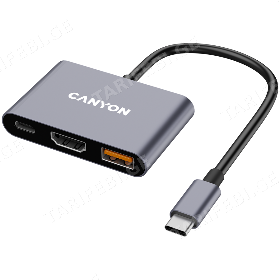 CANYON hub DS-4 3in1 USB-C Grey