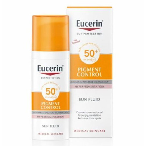 ეუცერინი - SUN Pigment Control  სახის მზისგან დამცავი SPF 50+ ფლუიდი 50მლ