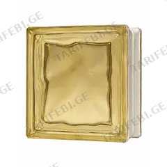 მინა ბლოკი CLOUDY 19x19x8 სმ BROWN