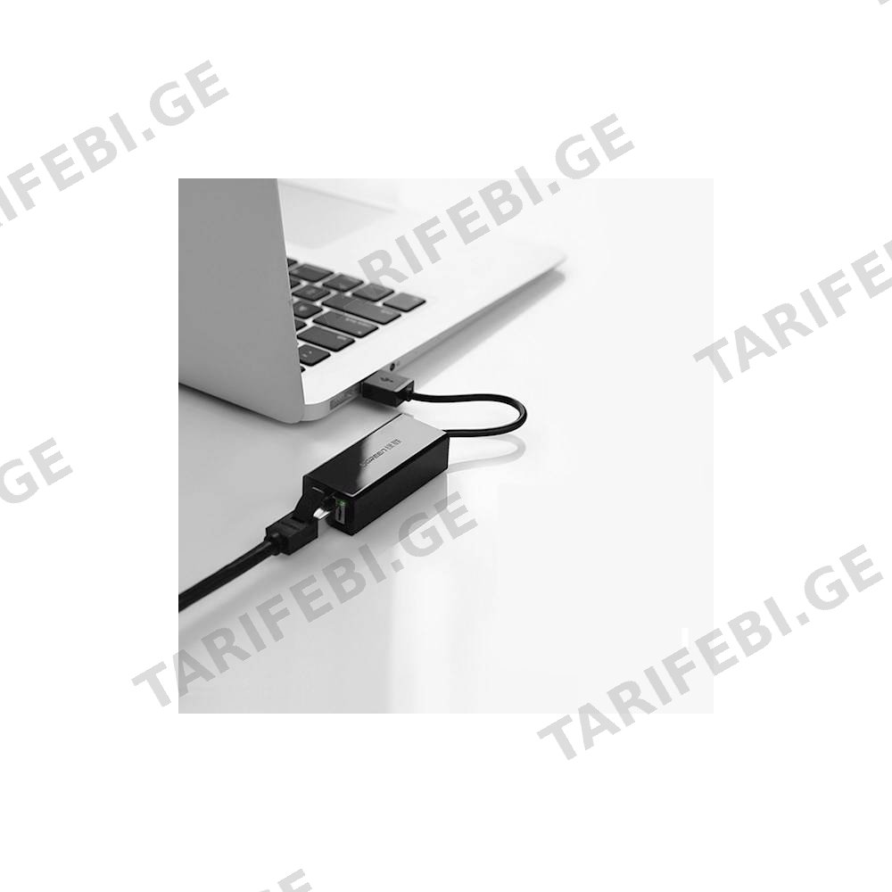 LAN ადაპტერი UGREEN EA20254 (20254), USB to LAN 10/100Mbps Ethernet Adapter, Black