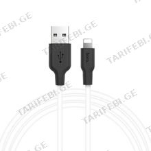 HOCO X21 Plus Silicone charging cable for Lightning black＆white
