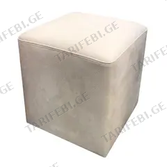 პუფი ალკანტარა 34х40 თეთრი