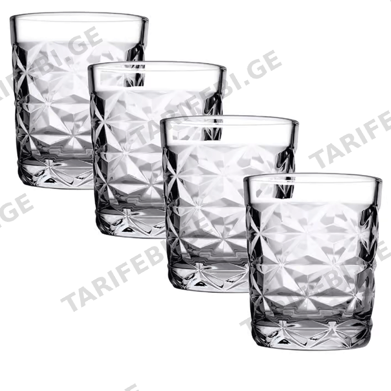 მინის ვისკის ჭიქა (360 ML, 4 PCS)
