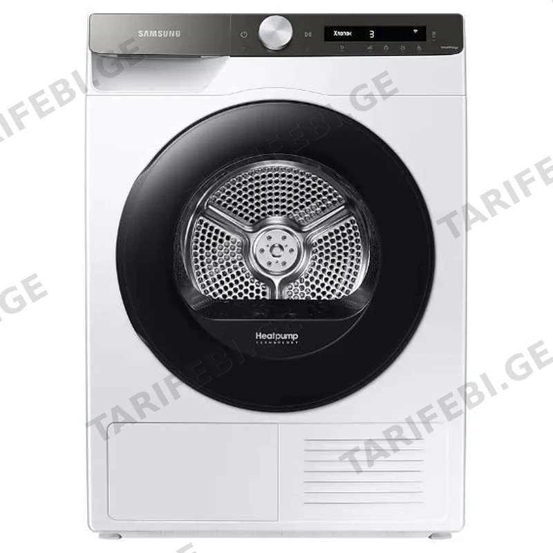 ტანსაცმლის საშრობი HEAT PUMP SAMSUNG DV90T6240LX/LP 9 კგ, A+++, ვერცხლისფერი