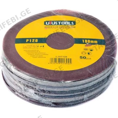 სახეხი დისკების ნაკრები UYUSTOOLS LJV7120 (180 მმ, P120, 50 ც)