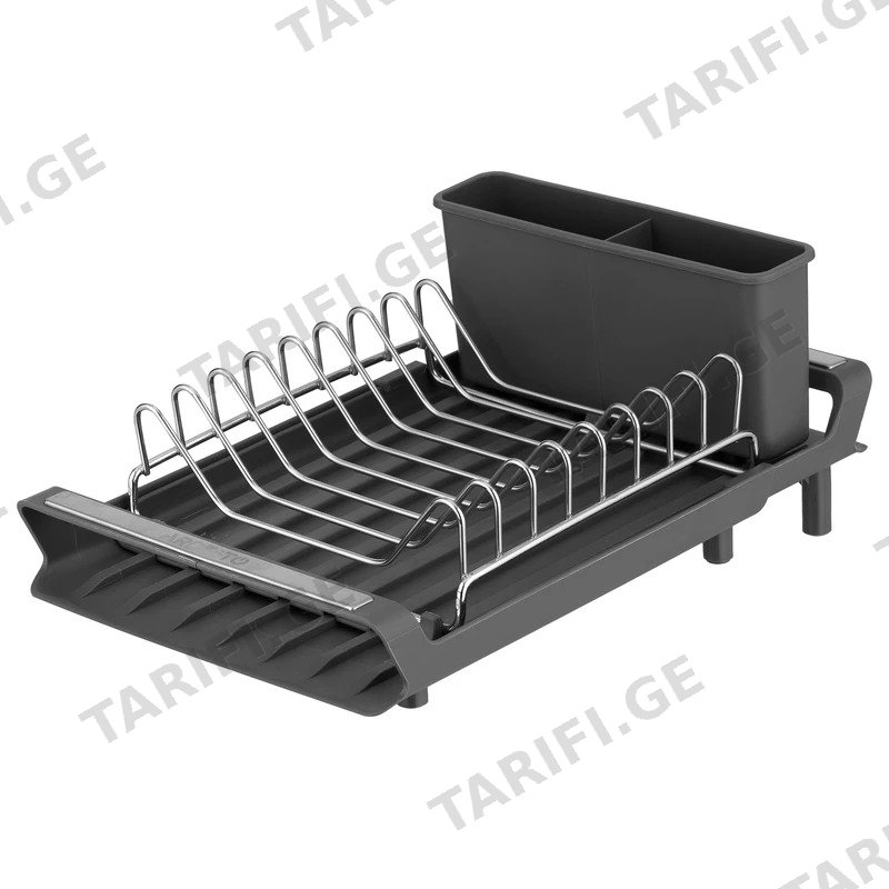 ჭურჭლის საშრობი სადგამით ARDESTO MINIMALISM 46.5×19.5×9.5 სმ მუქი ნაცრისფერი