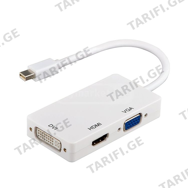 Mini Display To DVI / HDMI / VGA. Thunderbolt to DVI/HDMI/VG