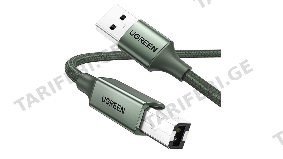 პრინტერის კაბელი UGREEN (90817), USB-A To USB-B, 3m, Green
