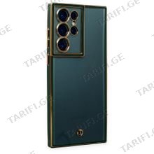 Samsung Galaxy S22 Ultra Liva lense Case სილიკონის ქეისი - მწვანე