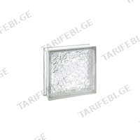 (19x19x8სმ) მინა ბლოკი Clear Ice