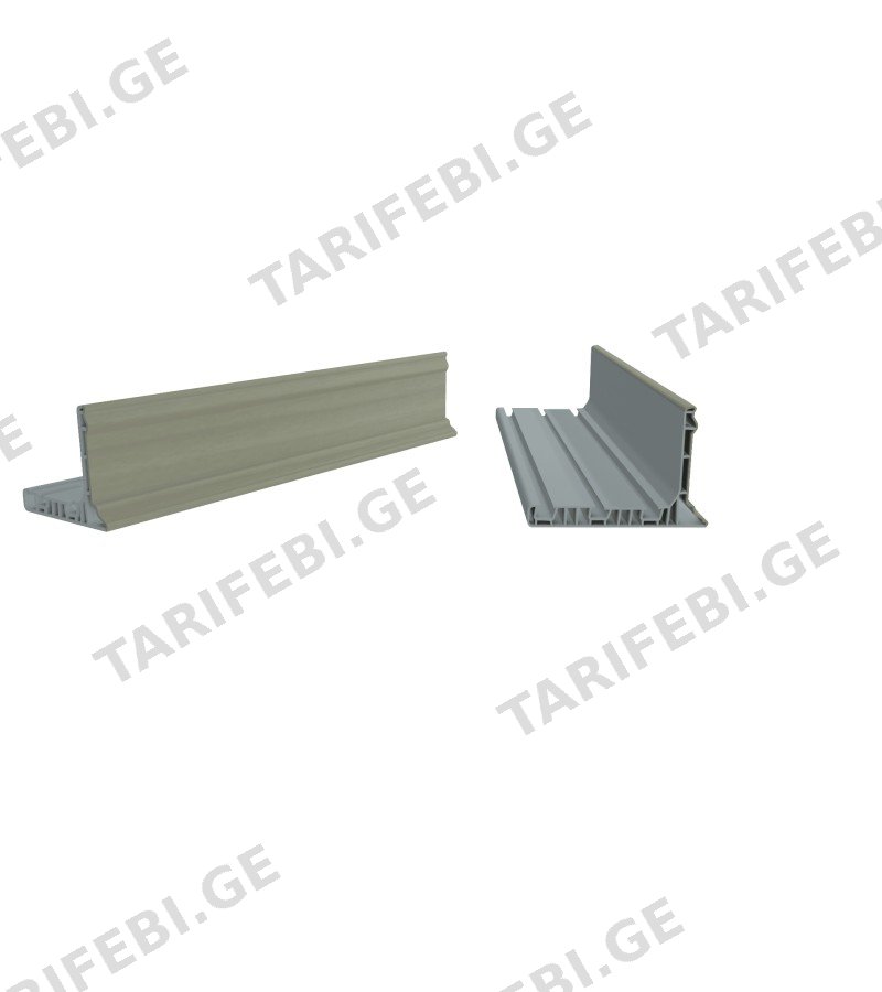 L კიბის საფეხურის კანტი ალუმინის 10X24 2,7მ AKCAAGAC / MARBLE მწარ. PROPLAST