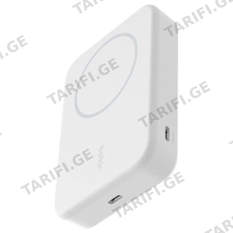 პორტატული დამტენი POWER BANK BELKIN BPD008BTWH 10000MAH 15W QI2 MAGSAFE თეთრი