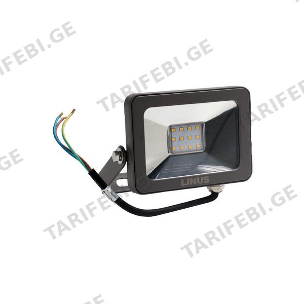 LED პროჟექტორი 10ვ 3000კ LINUS IP65 premium
