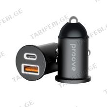 Car Charger Proove Tiny Power 30W (Type-C + USB) black