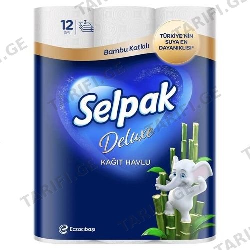 პირსახოცი სელპაკ ბამბუ / 4x12ც 3 ფენა / (7905401)