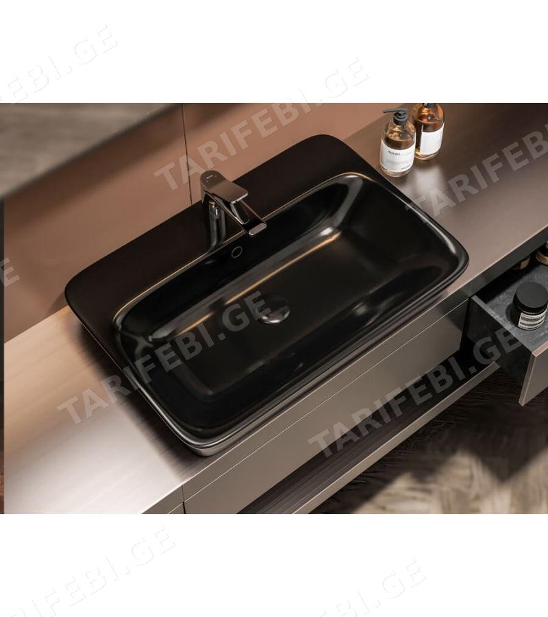 ხელსაბანი 65-სმ TOP COUNTER 2 #3065-108 ფერი : Glossy Black მწ. LUCCO