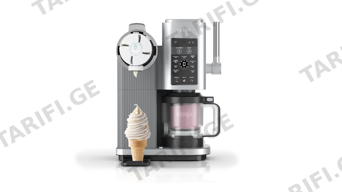 ნაყინის აპარატი Ninja NC701EU Swirl by CREAMi, 800W, 0.48L, 13-in-1 Soft Serve And Ice Cream Maker, Silver
