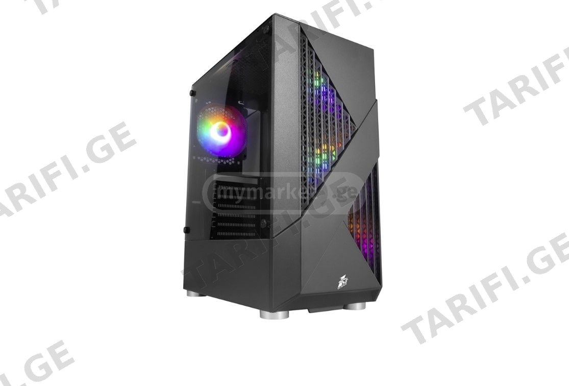 ♨️ GLASS CASE +4 RGB FAN ახალი