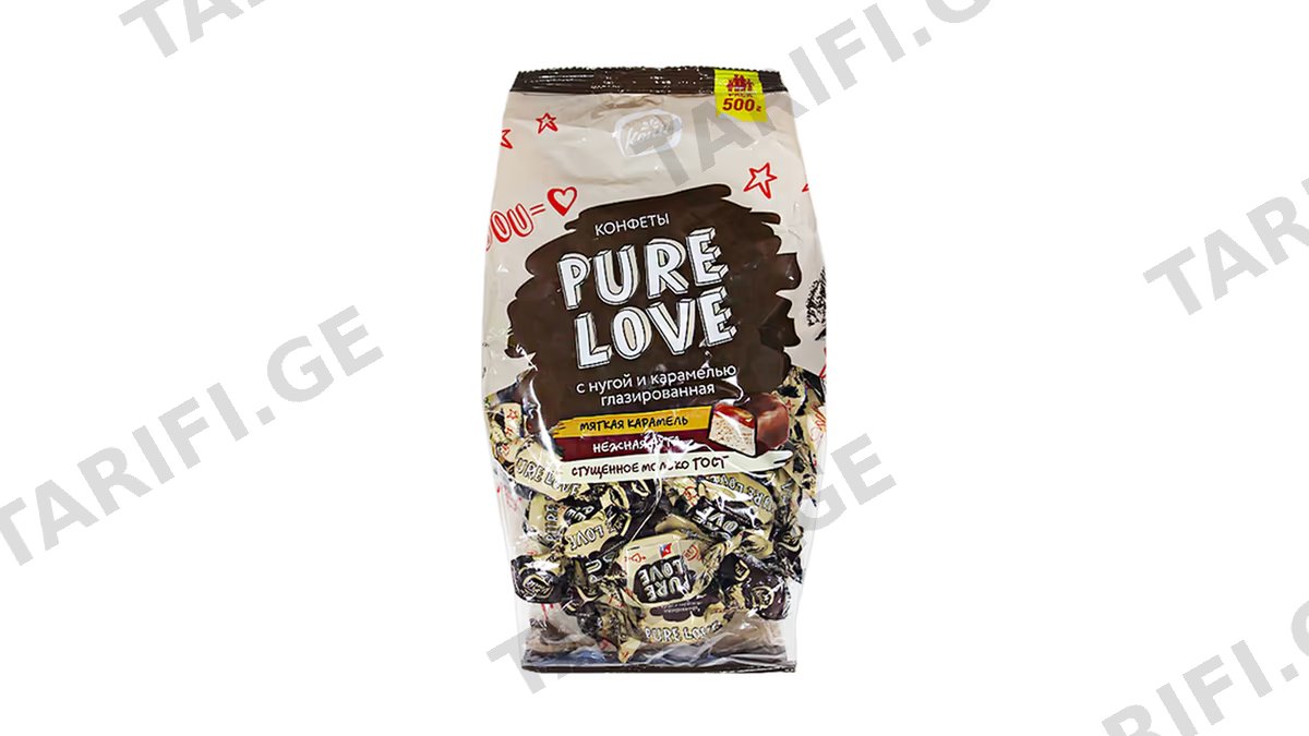 შოკოლადი /Pure Love/ ნუგა 500 გრ.